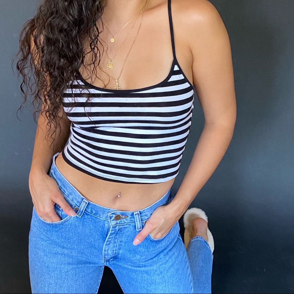 Striped Razorback Crop Top
